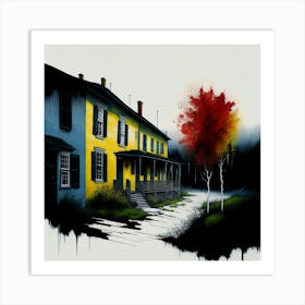 Colored House Ink Painting (28) Art Print