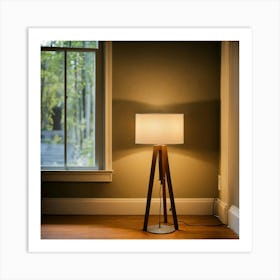 A Photo Of A Floor Lamp With A Lampshade Art Print