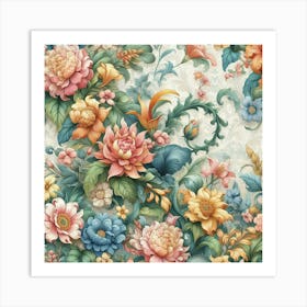 Floral Wallpaper 3 Art Print