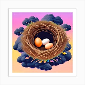 Birds In A Nest 62 Art Print