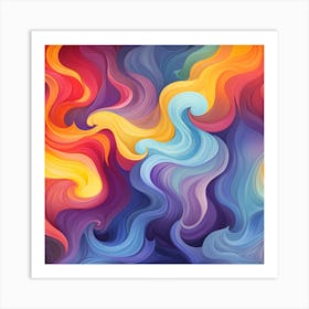 Abstract Colorful Wavy Background Art Print