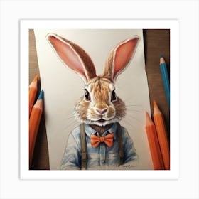 Bunny Drawing Art Print