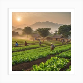 People In A Field Art Print