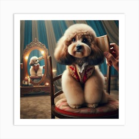 Poodle Grooming 1 Art Print