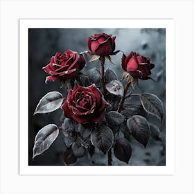 Three Red Roses Art Print