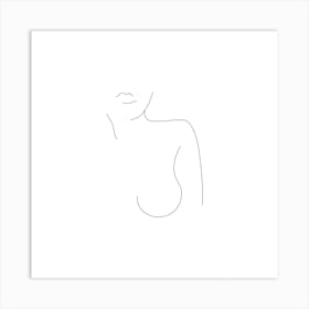 Nude White Square Art Print