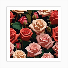 Wallpaper Roses 1 Art Print