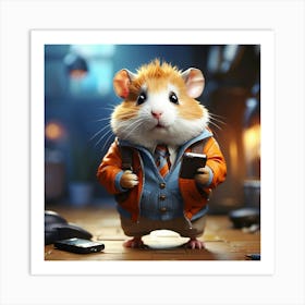 Hamster In A Suit 11 Art Print