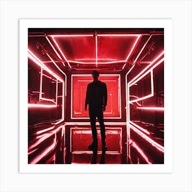 Man In Red Room Art Print