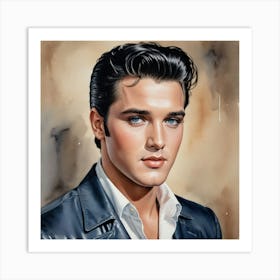 Portrait of Elvis Presley Art Print