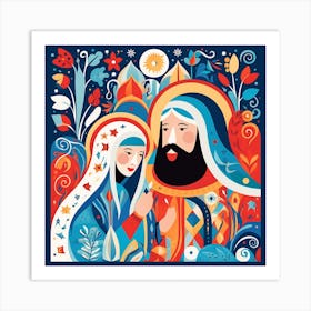 Jesus And Mary Art Print