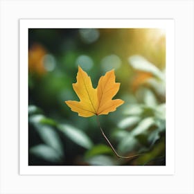 Autumn Leaf Isolated On White 1 Art Print