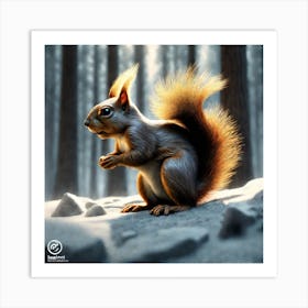 Squirrel In The Woods 17 Art Print