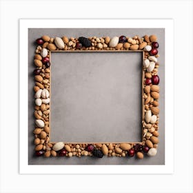 Frame With Nuts And Berries Art Print