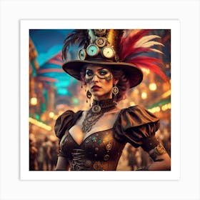 Steampunk Woman Art Print