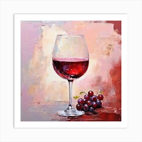 Wine Glass And Grapes Art Print