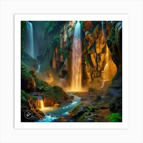 Waterfall In The Forest Art Print