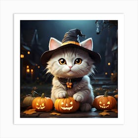 Halloween Cat Art Print