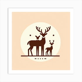 Deer Family 1 Art Print