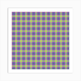 Purple And Green Plaid Fabric Art Print