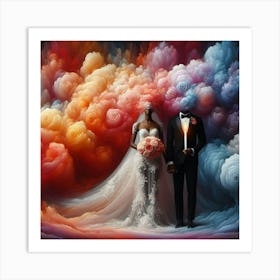 Wedding In The Clouds Art Print