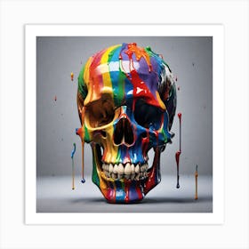 Rainbow Skull Art Print