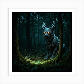 Wolf In The Forest 6 Art Print