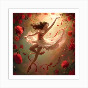 Dance Of The Red Roses Art Print