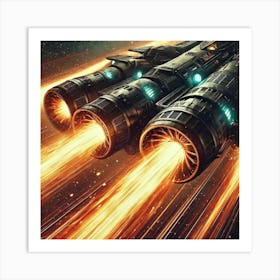 Emberstrike Interceptor Engines Flame Bursts Art Print