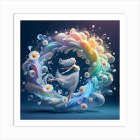 Girl In A Swirl Art Print