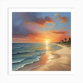 Sunset On The Beach 13 Art Print