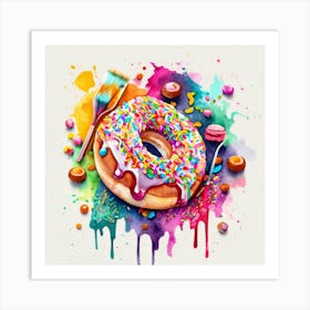 Donuts are an American-origin dessert Watercolor 2 Art Print