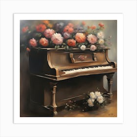 Piano With Flowers Art Print