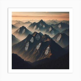 Mountains With Words Art Print