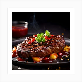 Steak On A Plate 2 Art Print