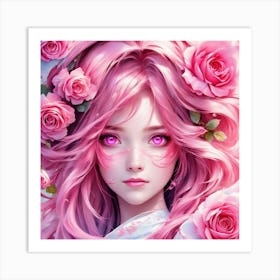 Pink Roses Art Print