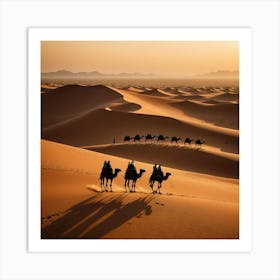 Camels In The Desert Art Print