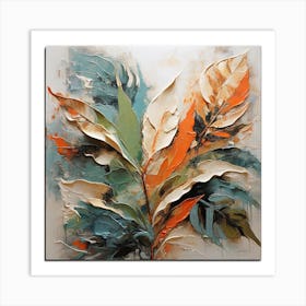 Abstraction with tropical leaf 2 Art Print