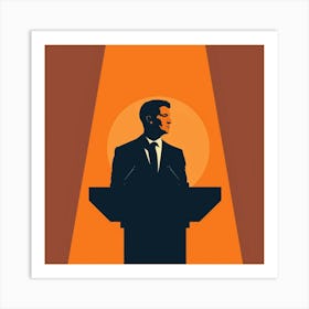 Man At Podium Art Print