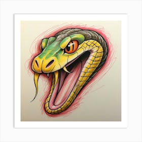 Snake Head 2 Art Print