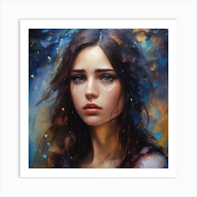 Girl With Blue Eyes Art Print