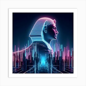 Neon Pharaoh Art Print