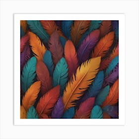 Colorful Feathers 13 Art Print