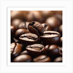 Close Up Of Coffee Beans 1 Art Print