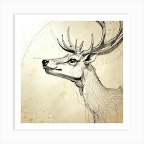 Deer Head 24 Art Print