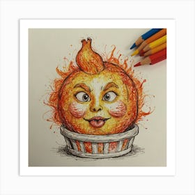 Orange In A Basket Art Print