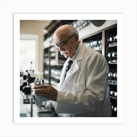 Old Man In A Lab Art Print