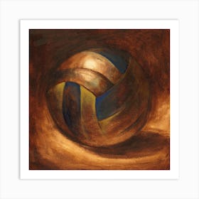 volleyball ball realistic painting square sport art figurative classical old masters Art Print