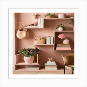 Pink Shelves 1 Art Print