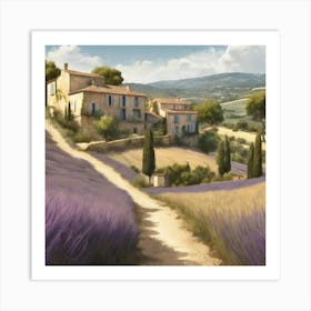 Lavender Fields In Tuscany Affiche